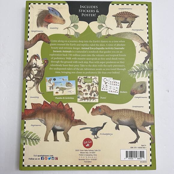 Jurassic Animal Encyclopedia Activity Journal Includes Stickers and Poster - Picture 9 of 11